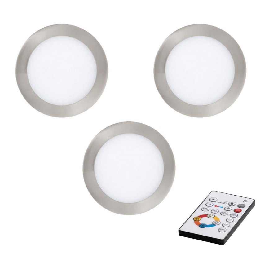 Eglo - SADA 3x LED Stmívatelné podhledové svítidlo TINUS LED/6W/12/230V + dálkové ovládání