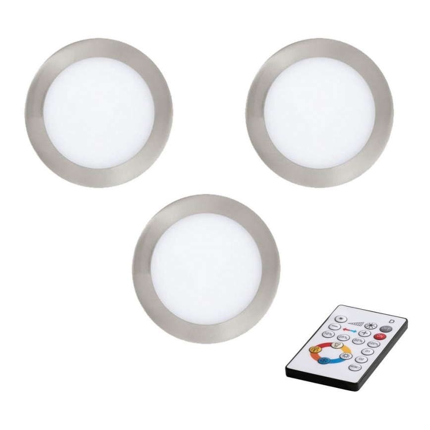 Eglo - SADA 3x LED Stmívatelné podhledové svítidlo TINUS LED/6W/230V + dálkové ovládání