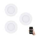Eglo - SADA 3xLED Stmívatelné podhledové svítidlo FUEVA-Z  LED/2,8W/230V IP44 pr. 8,5 cm