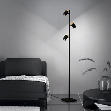 Eglo Stars of Light - LED Stojací lampa 3xGU10/4,5W/230V 3000K černá/hnědá