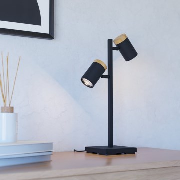 Eglo Stars of Light - LED Stolní lampa 2xGU10/4,5W/230V 3000K černá/hnědá