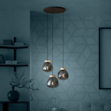 Eglo Stars of Light - Lustr na lanku 3xE27/40W/230V kouřová