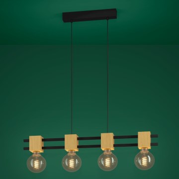 Eglo Stars of Light - Lustr na lanku 4xE27/40W/230V černá/hnědá