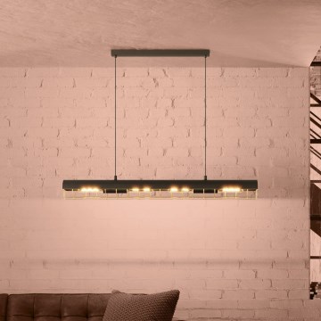 Eglo Stars of Light - Lustr na lanku 4xE27/40W/230V černá/zlatá