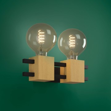 Eglo Stars of Light - Nástěnné svítidlo 2xE27/40W/230V černá/hnědá