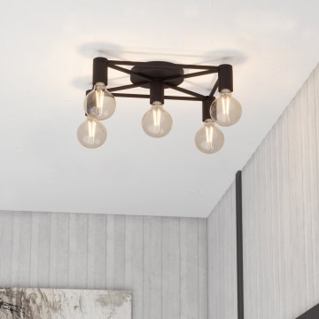 Eglo - Stropní svítidlo 5xE27/40W/230V černá
