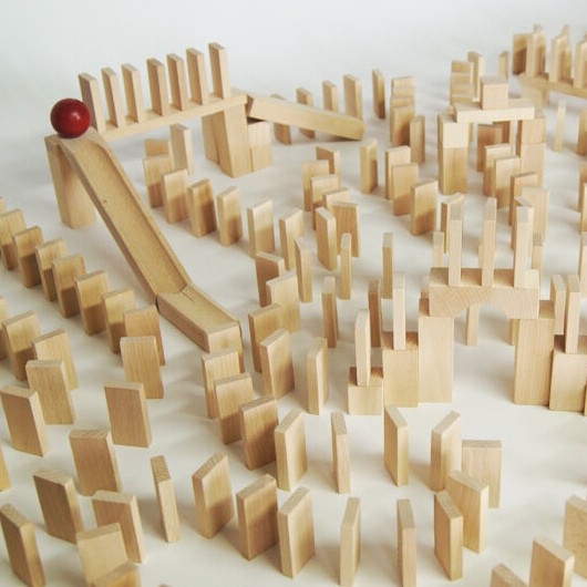 EkoToys - Dřevěné domino 830 ks buk
