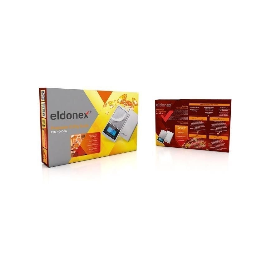 ELDONEX EKS-4040-SL - Přesná setinová váha 2xCR2032 stříbrná