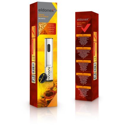 ELDONEX EWO-2200-SL - Elektrický otvírák na víno 4xAA matný chrom