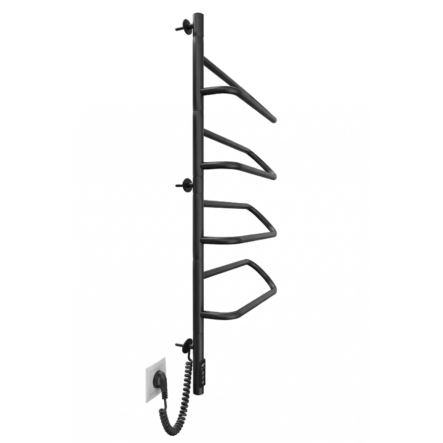 Elektrický otočný sušák na ručníky ELECTRA 120W/230V 100x44,5 cm nerez/černá levá