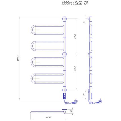 Elektrický otočný sušák na ručníky TRISTAR 105W/230V 100x44,5 cm IP44 nerez/černá