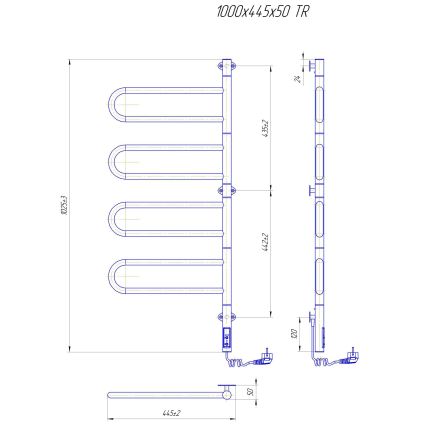 Elektrický otočný sušák na ručníky TRISTAR 105W/230V 100x44,5cm IP44 nerez/lesklý chrom