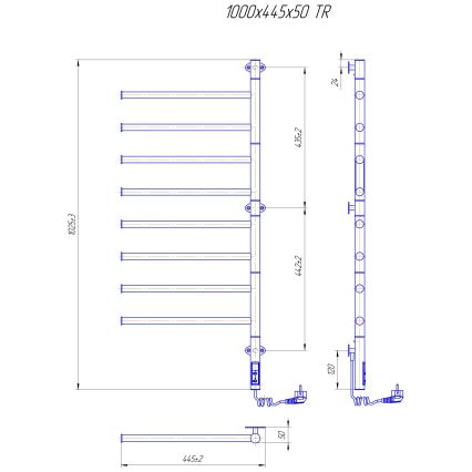 Elektrický otočný sušák na ručníky VEER 95W/230V 100x44,5 cm nerez/černá