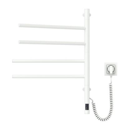 Elektrický otočný sušák na ručníky s termostatem ARABESQUE 150W/230V 64,6 cm IP44 bílá