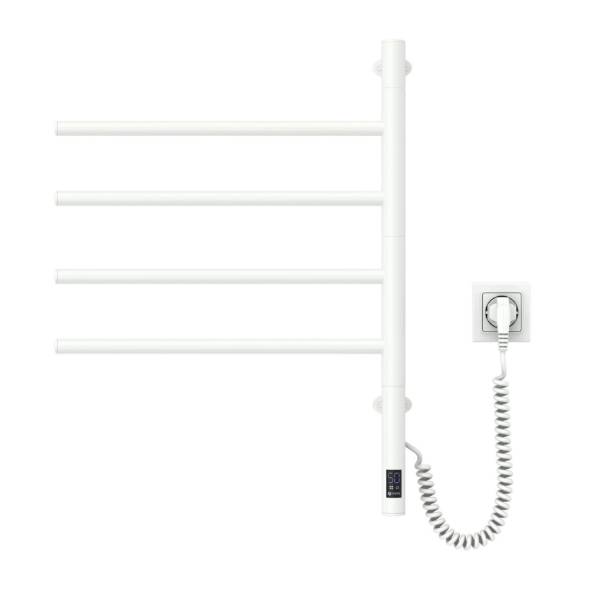 Elektrický otočný sušák na ručníky s termostatem ARABESQUE 150W/230V 64,6 cm IP44 bílá