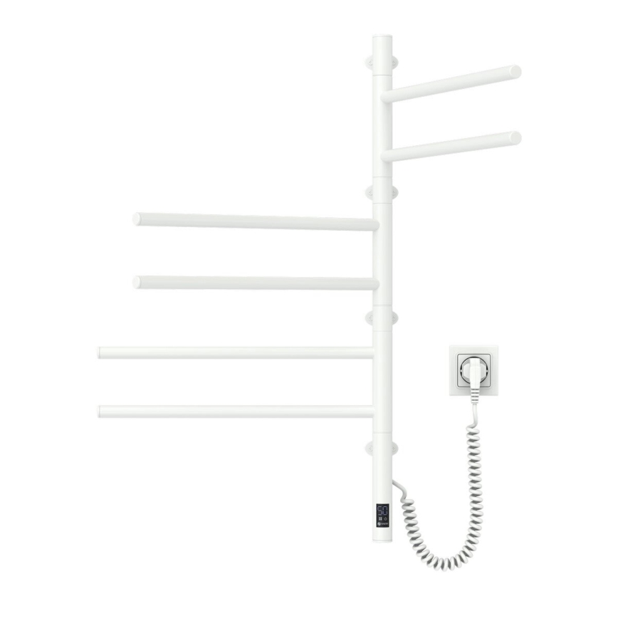 Elektrický otočný sušák na ručníky s termostatem ARABESQUE 196W/230V 81,8 cm IP44 bílá