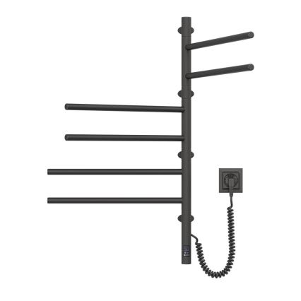 Elektrický otočný sušák na ručníky s termostatem ARABESQUE 196W/230V 81,8 cm IP44 černá