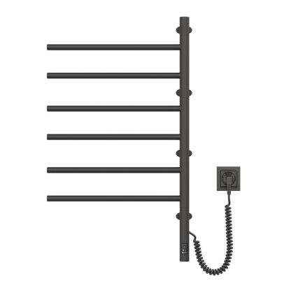 Elektrický otočný sušák na ručníky s termostatem ARABESQUE 196W/230V 81,8 cm IP44 černá