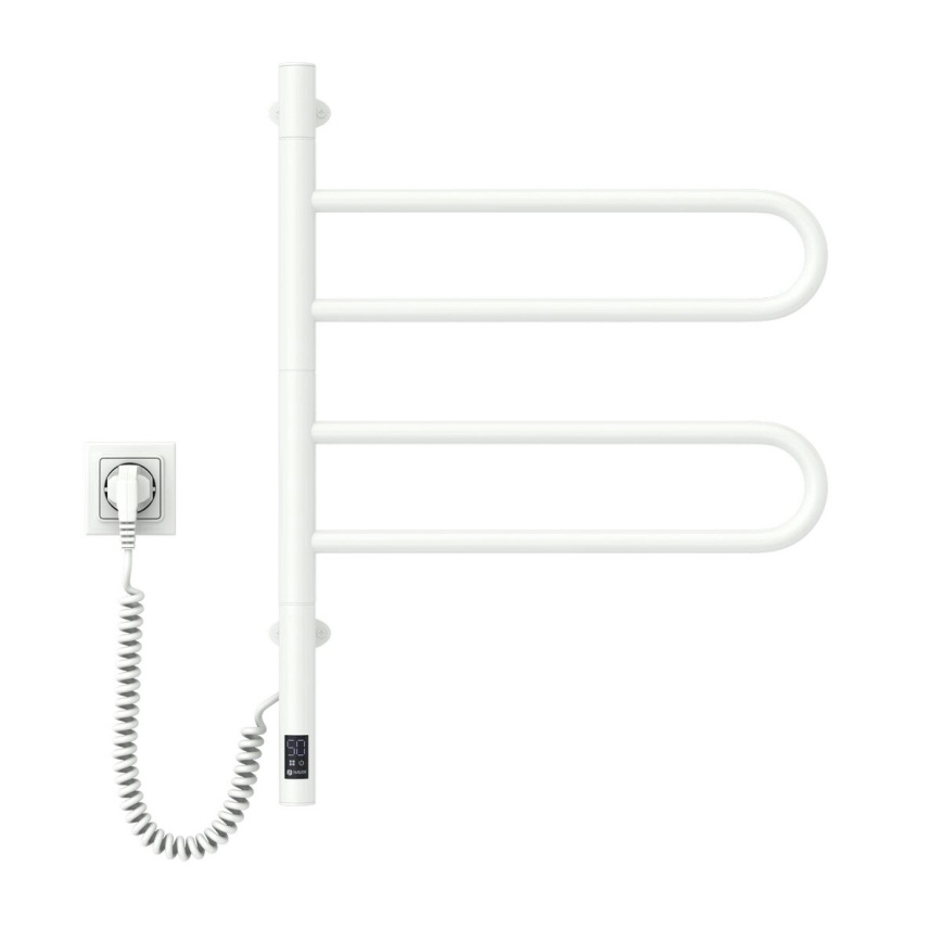 Elektrický otočný sušák na ručníky s termostatem FOUETTE 128W/230V 64,6 cm IP44 bílá