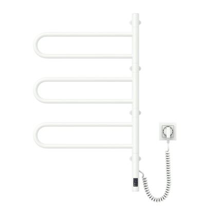 Elektrický otočný sušák na ručníky s termostatem FOUETTE 185W/230V 81,8 cm IP44 bílá