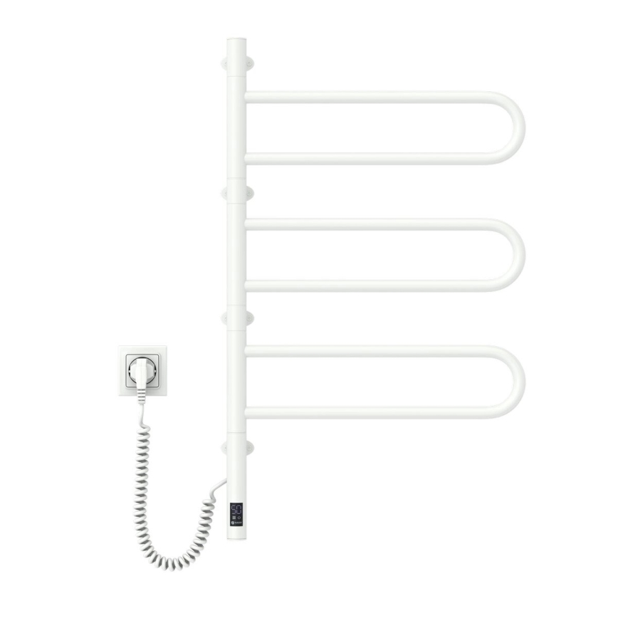 Elektrický otočný sušák na ručníky s termostatem FOUETTE 185W/230V 81,8 cm IP44 bílá