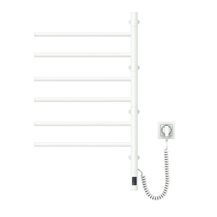 Elektrický otočný sušák na ručníky s termostatem ARABESQUE 105W  80x49 cm  bílá