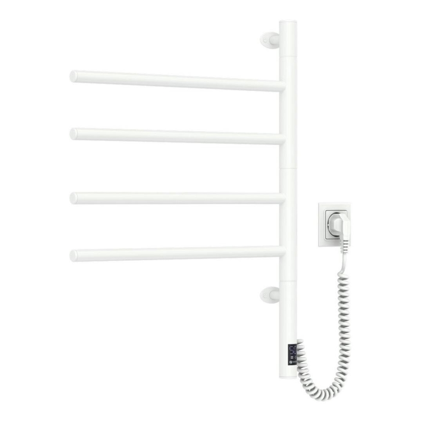 Elektrický otočný sušák na ručníky s termostatem ARABESQUE 150W/230V 64,6 cm IP44 bílá