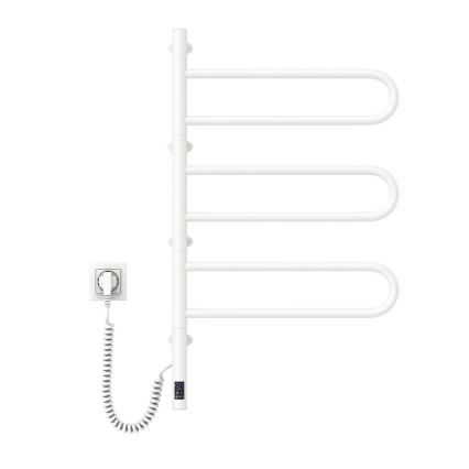 Elektrický otočný sušák na ručníky s termostatem FOUETTE 100W 80X49 cm  bílá