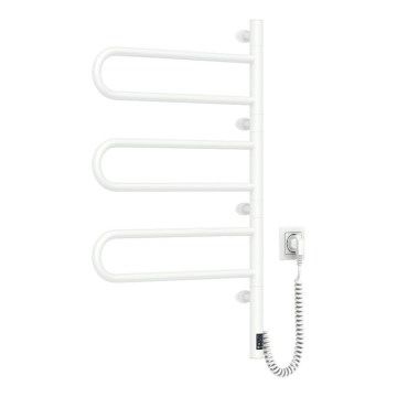 Elektrický otočný sušák na ručníky s termostatem FOUETTE 120W 80x49 cm bílá
