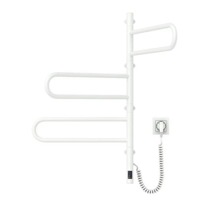 Elektrický otočný sušák na ručníky s termostatem FOUETTE 120W 80x49 cm bílá