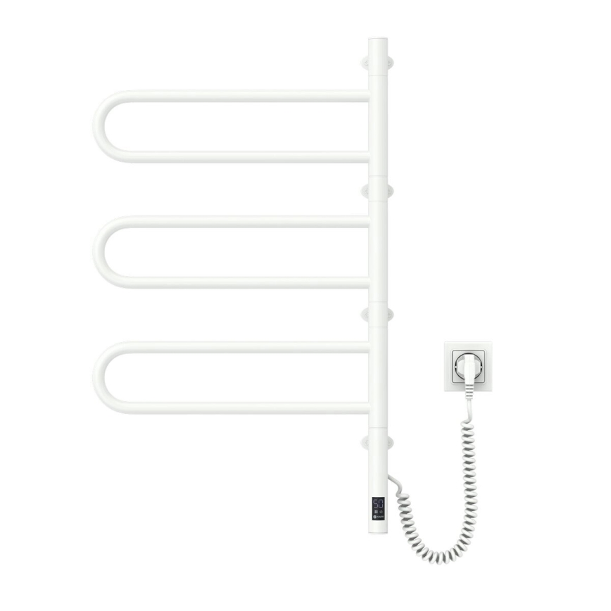 Elektrický otočný sušák na ručníky s termostatem FOUETTE 120W 80x49 cm bílá