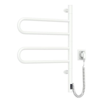 Elektrický otočný sušák na ručníky s termostatem FOUETTE 128W/230V 64,6 cm IP44 bílá