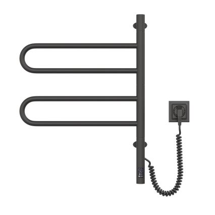 Elektrický otočný sušák na ručníky s termostatem FOUETTE 60W 65x49 cm  černá