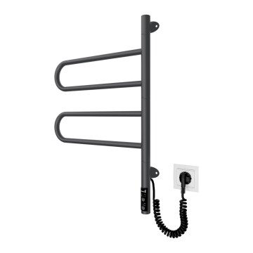 Elektrický otočný sušák na ručníky TRISTAR 75W/230V 62,5x44,5 cm IP44 nerez/černá