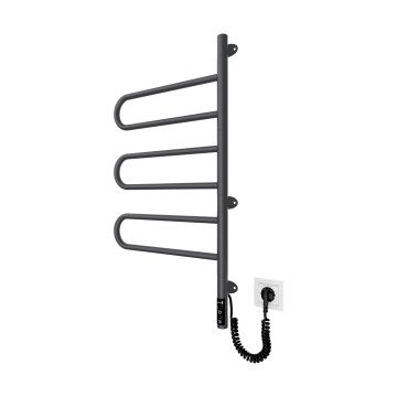 Elektrický otočný sušák na ručníky TRISTAR 80W/230V 82,5x44,5 cm IP44 nerez/černá