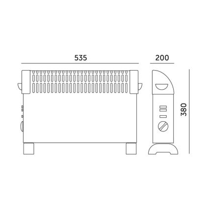 Elektrický přímotop/konvektor SONDO 750/1250/2000W/230V černá