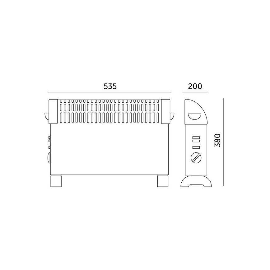 Elektrický přímotop/konvektor SONDO 750/1250/2000W/230V černá