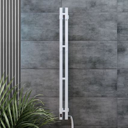 Elektrický sušák na ručníky s termostatem SILOUETTE 187W/230V 120,6 cm IP44 bílá pravá hranatý