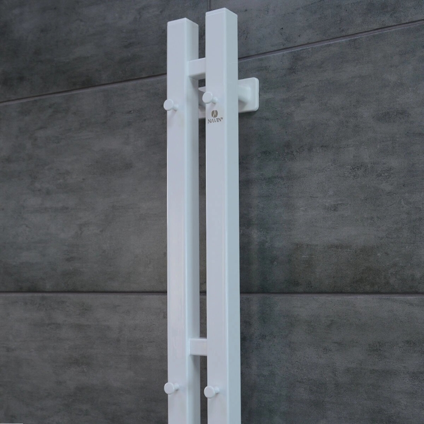 Elektrický sušák na ručníky s termostatem SILOUETTE 187W/230V 120,6 cm IP44 bílá pravá hranatý
