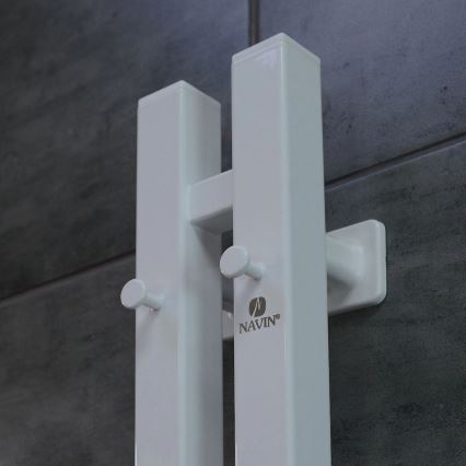 Elektrický sušák na ručníky s termostatem SILOUETTE 187W/230V 120,6 cm IP44 bílá pravá hranatý