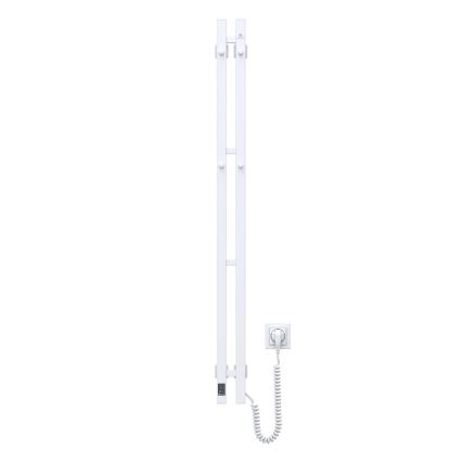 Elektrický sušák na ručníky s termostatem SILOUETTE 187W/230V 120,6 cm IP44 bílá pravá hranatý