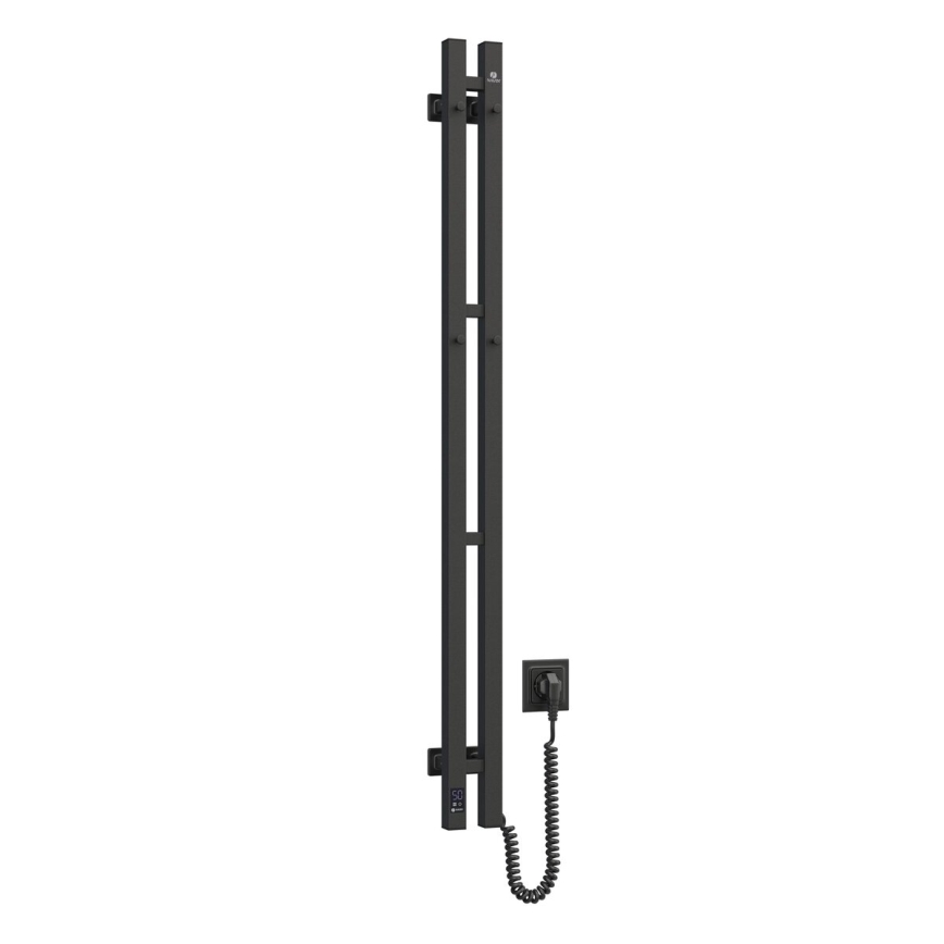 Elektrický sušák na ručníky s termostatem SILOUETTE 187W/230V 120,6 cm IP44 černá pravá hranatý