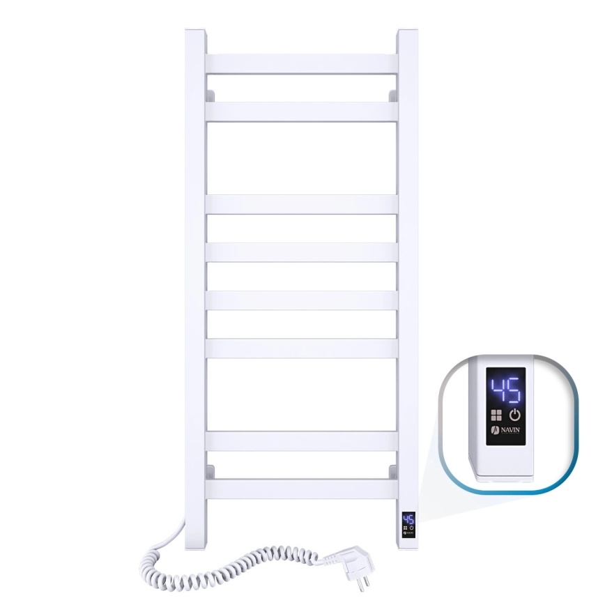 Elektrický sušák na ručníky s termostatem AVANGARD 105W 80x36 cm  bílá levá