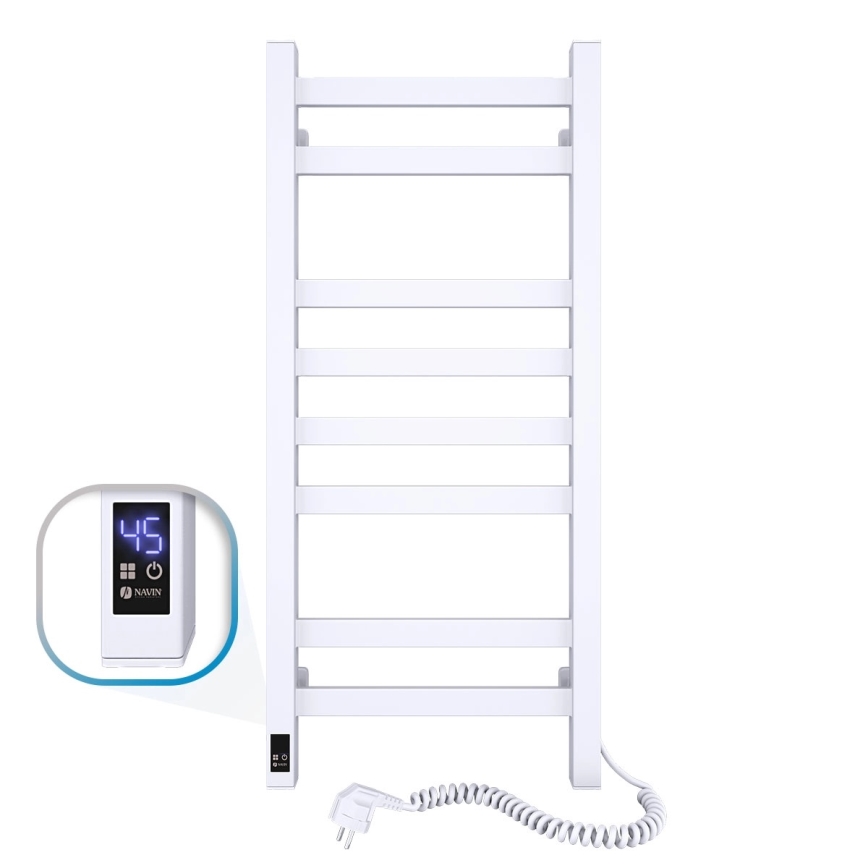 Elektrický sušák na ručníky s termostatem AVANGARD 105W 80x36 cm  bílá pravá