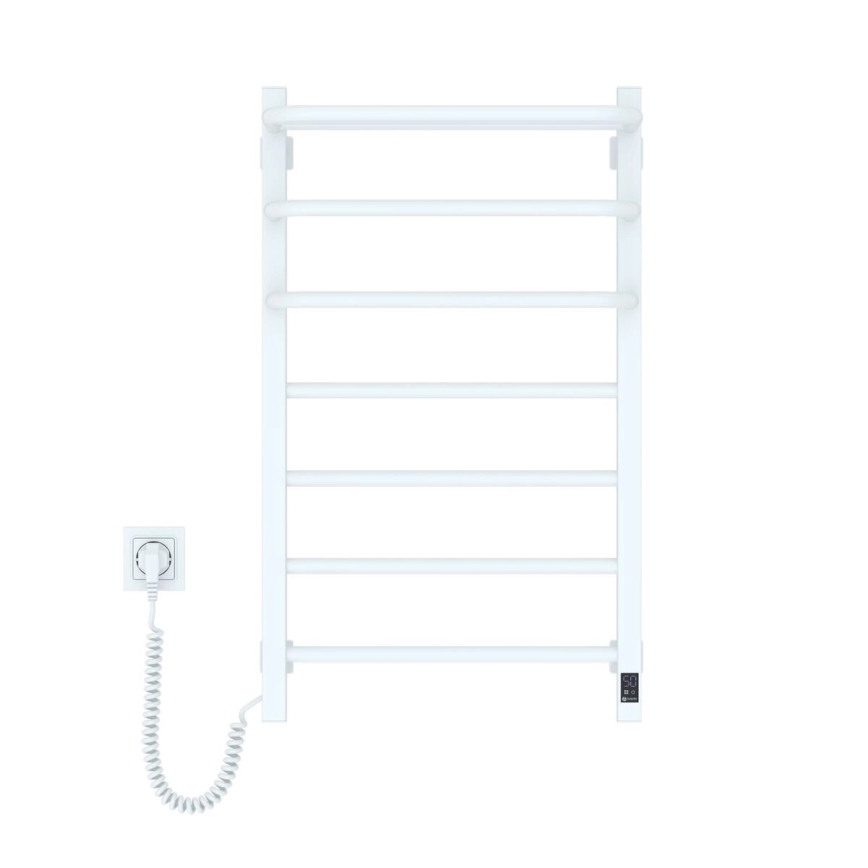 Elektrický sušák na ručníky s termostatem FORTIS 155W 80x48 cm  bílá levá