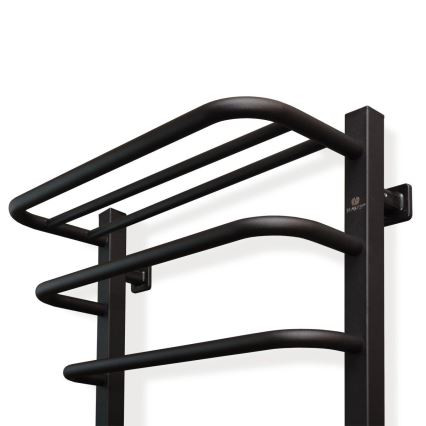 Elektrický sušák na ručníky s termostatem FORTIS 155W 80x48 cm černá levá