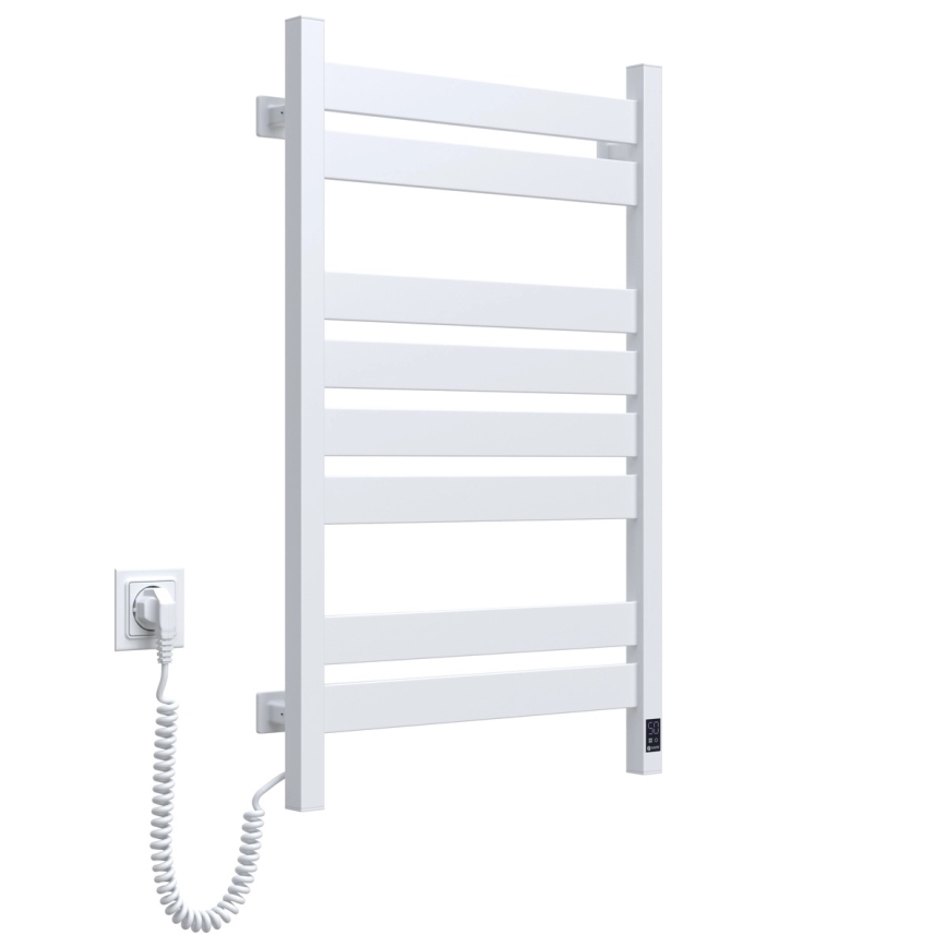 Elektrický sušák na ručníky s termostatem LARGO 168W 80x50 cm  bílá levá