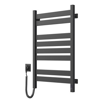 Elektrický sušák na ručníky s termostatem LARGO 168W 80x50 cm  černá levá