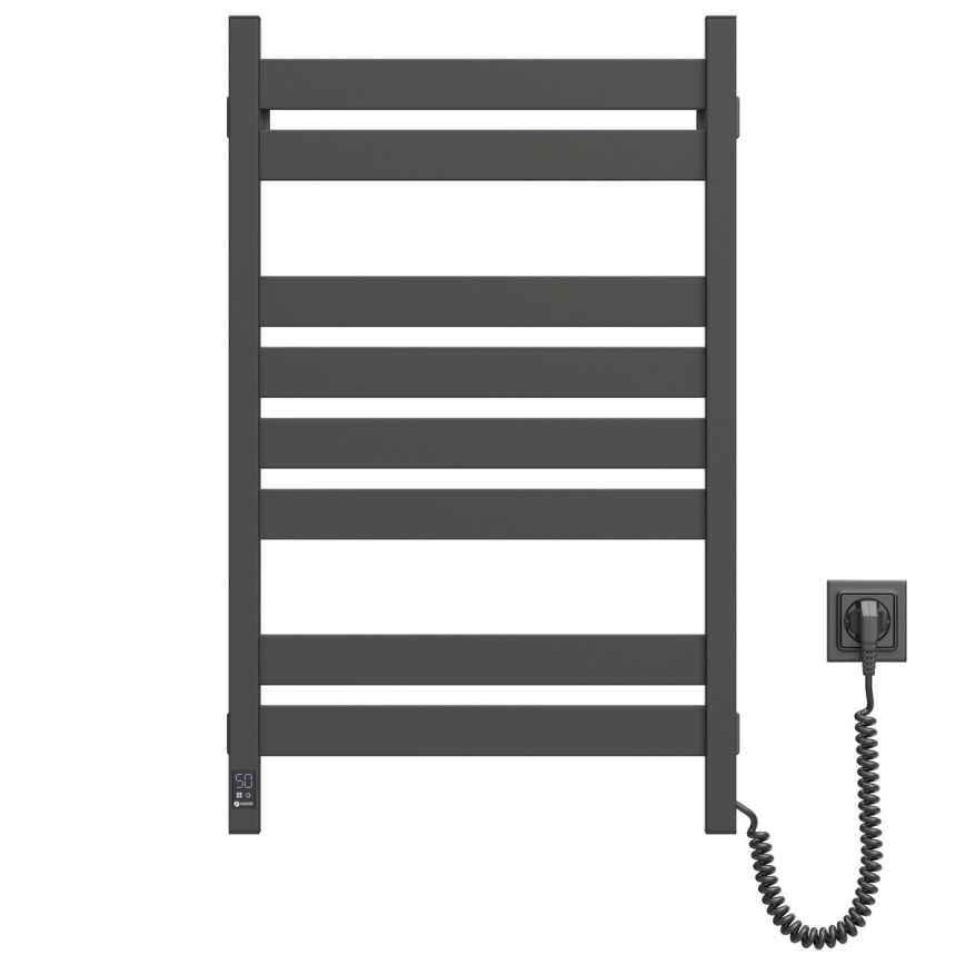 Elektrický sušák na ručníky s termostatem LARGO 168W 80x50 cm  černá pravá