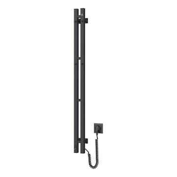 Elektrický sušák na ručníky s termostatem SILOUETTE 187W/230V 120,6 cm IP44 černá pravá hranatý
